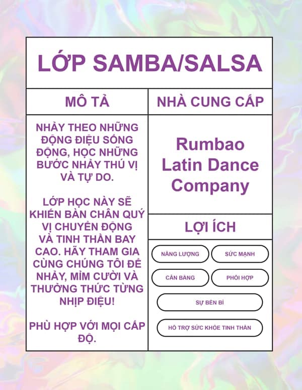 LỚP SAMBA/SALSA