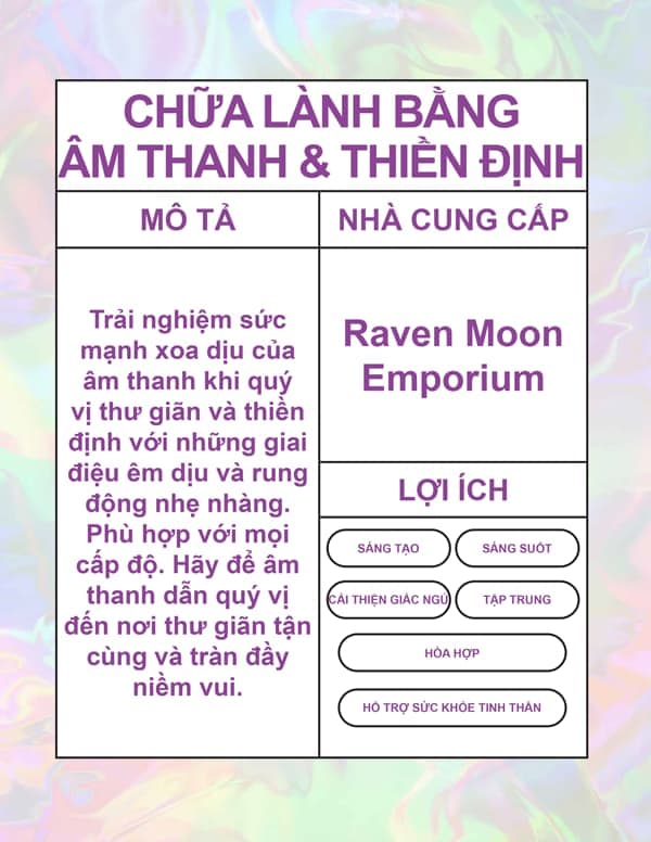 CHỮA LÀNH BẰNG ÂM THANH & THIỀN ĐỊNH